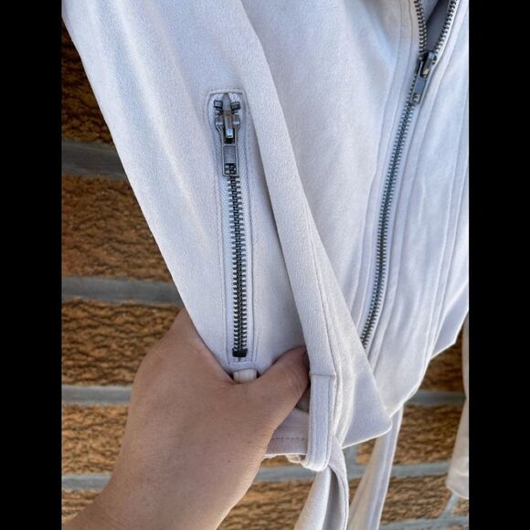 Cupcakes And Cashmere Faux Suede Manele Moto Biker Jacket Size Small - Picture 7 of 12